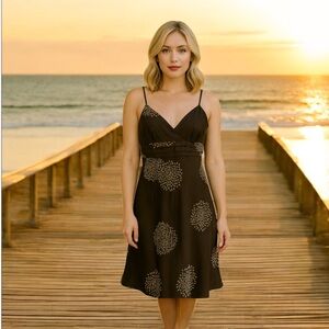 NWT Ann Taylor Size 6 Brown Spagetti Strap Dress